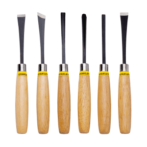 Stanley 6 Pcs 1/4 inch Wood Carving Chisel Set For DIY & Professional Use, 16-120
