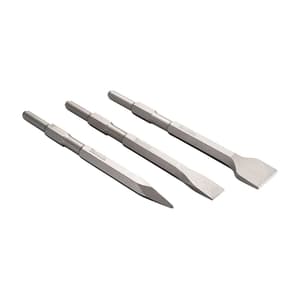 Makita 255 mm Bull Point Chisel For Hex Shank Hammers (Pack Of 3 Pcs), D-71320