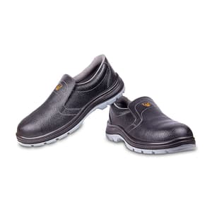 Tagra Low Ankle Double Density Buff Barton Drilex Leather Safety Shoes - Steel Toe (Black), Delight Lo