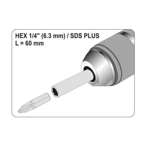 Yato 60 mm SDS-PLUS Socket Shank Screwdriver, YT-04690