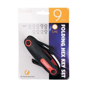 Taparia 9 Pcs (5/64 inch - 1/4 inch) Folding Hex Allen Key Sets, KFI 9