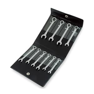 Toptul 10 Pcs, 5/32 inch - 7/16 inch Miniature Combination Wrench Set, GBBA1001