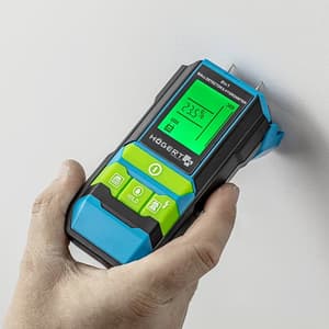 Hogert 2 Inch Stud Finder With Hygrometer For Detecting Live Cables, Metal Elements & Wooden Structures In Walls, HT4M341