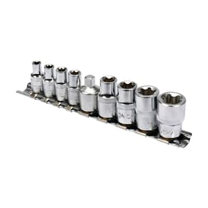Yato 9 Pcs 1/4, 3/8 Inch Sq. Drive Torx Socket Set, YT-0520