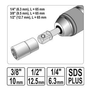 Yato 3 Pcs SDS-PLUS Socket Driver Set, YT-04686