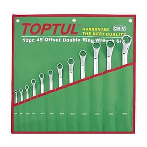 Toptul 12 Pcs  45° Offset Double Ring Wrench Set, GAAA1201