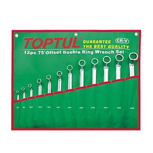 Toptul 12 Pcs 75° Offset Double Ring Wrench Set, GAAA1204