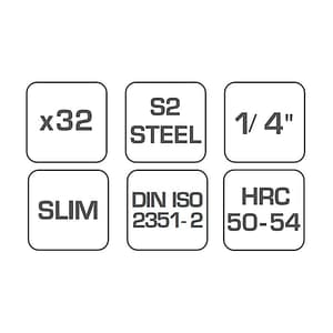 Hogert 32 Pcs Screwdriver Bits Set, HT1S400