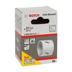 Bosch 57 mm HSS Bi-Metal Holesaw for Standard Adapter (Long Life), 2 608 584 119