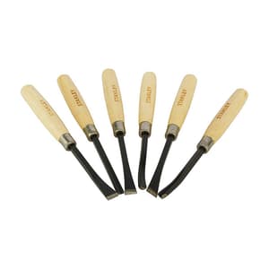 Stanley 6 Pcs 1/4 inch Wood Carving Chisel Set For DIY & Professional Use, 16-120