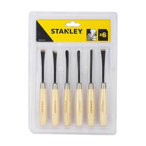 Stanley 6 Pcs 1/4 inch Wood Carving Chisel Set For DIY & Professional Use, 16-120