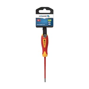 Hogert 100 mm (Blade Length) x 4 mm (Blade Dia) Insulated Slotted Screwdriver, HT1S904