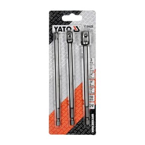 Yato 3 Pcs Hex Socket Adapter Set (1/4, 3/8, 1/2 inch Sq. Drive), YT-04628