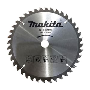 Makita 7 inch / 185 mm TCT Saw Blade For Aluminum (40 Teeth), D-62119