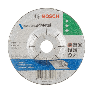 Bosch 100 x 4 mm Grinding Discs Standard for Metal (Pack of 20 Pcs), 2 608 602 748