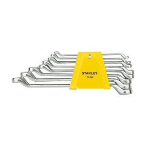 Stanley 8 Pcs, Chrome Matte Finish Shallow Offset BI-HX Ring Spanner Set, 70-394E 