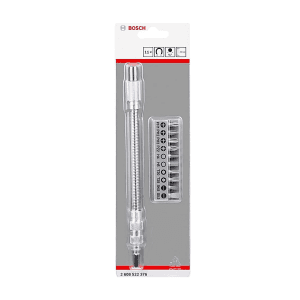 Bosch 11 Pcs Screwdriver Bit Set with Metal Flexible Extension Cord, 2 608 522 376