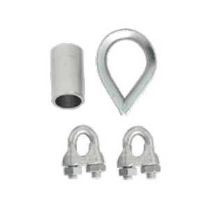 Karam Set Of 2 Nos U-Bolts-SS316, 1 Nos Thimble & 1 Nos Wire Rope Cap, PN 6000(01)