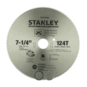 Stanley 7-1/4 inch / 184 mm HSS General Purpose Circular Saw Blade (124 Teeth), STA7747-AE