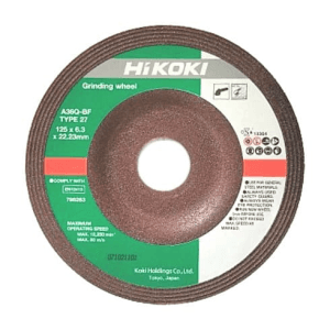 HiKoki 125 x 6.3 x 22.23 mm Professional Range High-Performance Grinding Wheel (Pack of 25 Pcs), 796263Z