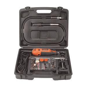 Black+Decker 180 W Electric Rotary Tool with (Pack of 118 Pcs) Accessories Kit Box For Grinding Polishing,Engraving & Carving, RT18KA-IN