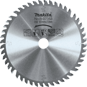 Makita 6-1/2 inch / 165 mm Carbide-Tipped Plunge Saw Blade (48 Teeth), B-07353