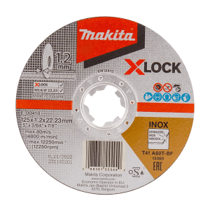 Makita 100 x 1.2 x 22.23 mm X-Lock Thin Cutting Disc (Pack Of 10 Pcs), E-00505