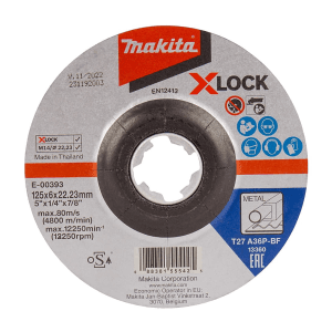 Makita 125 x 6 x 22.23 mm Metal Grinding Wheel (Pack of 10 Pcs), E-00393