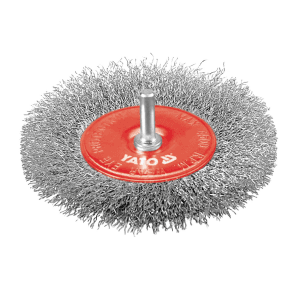 Yato 100 mm Dia. Circular Brush with Shaft (Crimped Inox Wire), YT-4758
