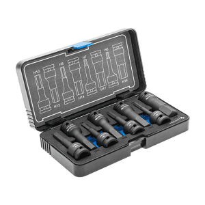 Hogert 8 Pcs Hex Impact Bit Socket Set (1/2 inch Sq. Drive), HT6R004