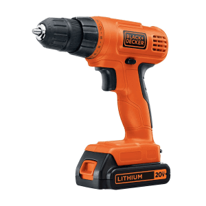 Black+Decker 20V / 10mm Cordless Drill Driver With 1x 1.5Ah Li-ion Battery & 30 Pcs Kit, LD120VA-IN