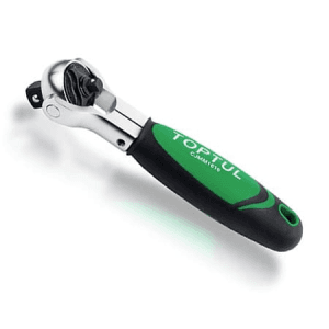 Toptul 3/8" x 1/4" Stubby Swivel-Head Ratchet with Dual Drives, CJMM1216