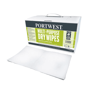 Portwest Multi-Purpose Dry Wipes (150 Wipes) White, IW90WHR