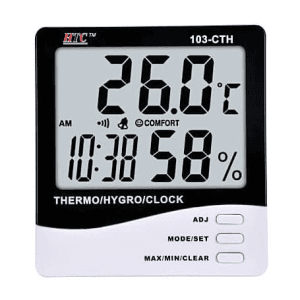 HTC -50°C to 70°C Hygro Thermometer with Clock & Large 2 Line LCD Display, 103-CTH