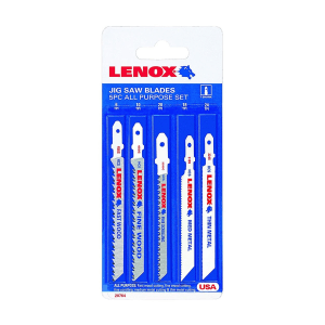 Lenox 100 mm & 92 mm High Carbon Steel T-Shank Multi-Purpose Jigsaw Blade Kit (Pack of 5 Pcs), 20764C543SA