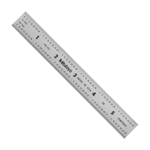 Mitutoyo 0 - 6 inch Wide Rigid Steel Ruler (5R), 182-103
