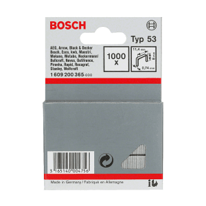 Bosch 8 mm Type 53 Fine wire staple (Pack of 1000 Pcs), 1 609 200 365