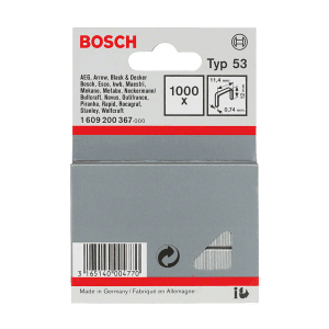 Bosch 12 mm Type 53 Fine wire staple (Pack of 1000 Pcs), 1 609 200 367