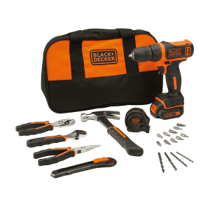 Black+Decker 10.8V / 1.5 Ah Cordless Drill Driver with 24 Pcs Accessories Kit, BDCDD12HTSA