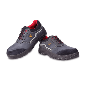 Tagra Low Ankle PU Nitrile Rubber Suede Leather Safety Shoes - Steel Toe (Black & Grey), Supreme Lo