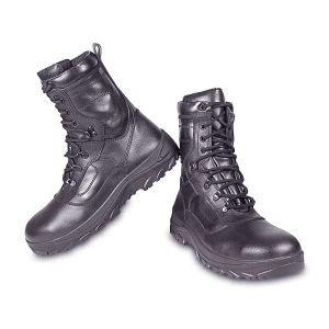 Tagra High Ankle PU Nitrile Rubber Leather Safety Shoes - Composite Toe (Black), Valour Hi