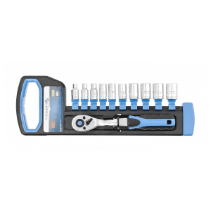 Hogert 10 Pcs 1/4 Inch Socket Set With Ratchet Handle, HT1R334
