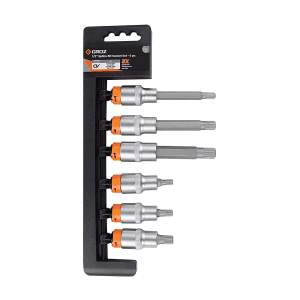 Groz 6 Pcs 1/2 Inch Sq. Drive Spline Bit Socket Set, KIT/BIT-SKT/SPL/1-2/6/UG