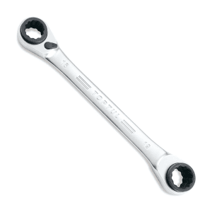 Toptul 8 x 11 mm - 10 x 9 mm Pro - Series 4 - In - 1 Ratchet Double Ring Wrench (72 Teeth Ratchet Mechanism), ABAD0811
