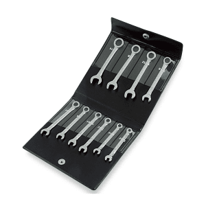 Toptul 10 Pcs, 5/32 inch - 7/16 inch Miniature Combination Wrench Set, GBBA1001