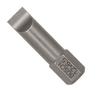 Bosch 25 mm (Length) / S1.2 x 6.5 mm (Blade Dia) Extra Hard Slotted Screwdriver Bits (Pack of 25 Pcs), 2 607 001 467