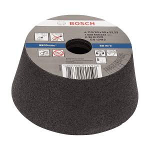 Bosch 110 mm / 36 Grit Conical Cup Wheel (Metal & Cast Iron), 1 608 600 233