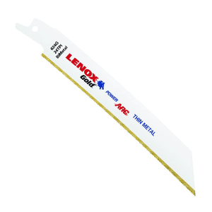 Lenox 152 mm / 6 Inch Gold Power Arc Curved Metal Reciprocating Saw Blades (24 TPI) (Pack of 5 Pcs), 21072624GR