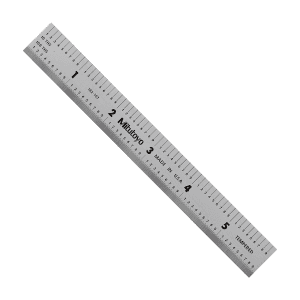 Mitutoyo 150 mm / 6 inch Wide Rigid Steel Ruler (1/10 & 1/100 inch Graduations), 182-107