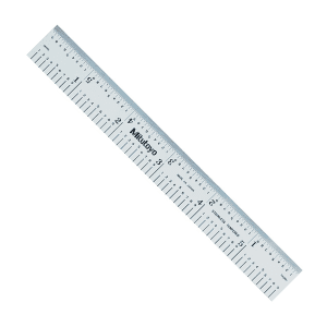 Mitutoyo 150 mm / 6 inch Wide Rigid Steel Ruler (1/10 & 1/50 inch Graduations), 182-108